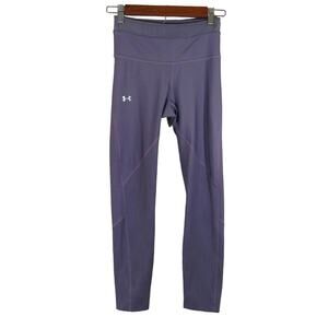 R Under Armour UA HeatGear Compression Purple Yoga Workout Cropped Leggings S